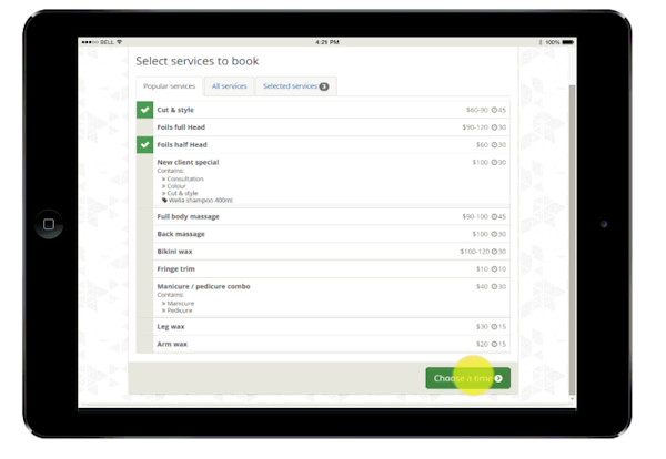 Multiple services selection