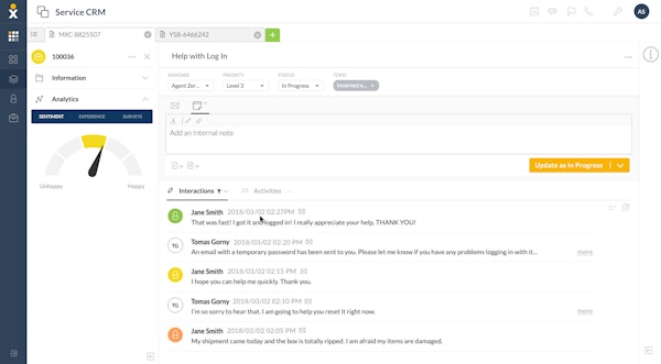 Nextiva CRM with sentiment analysis