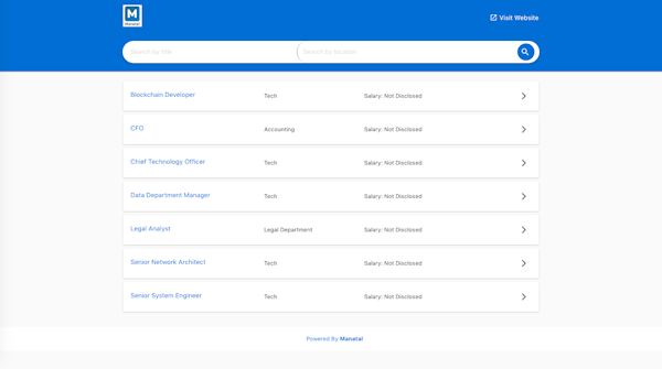Jobs list