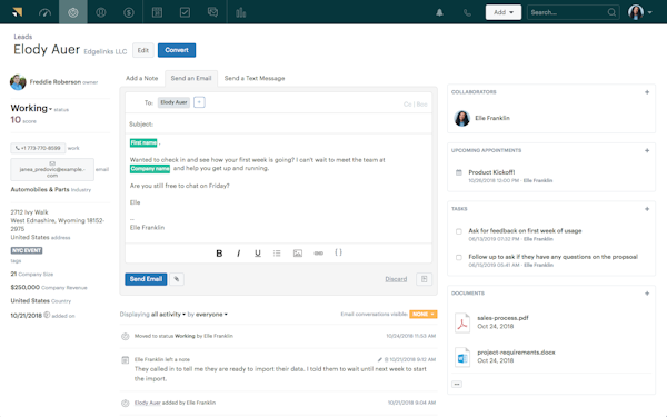 Zendesk Sell send emails