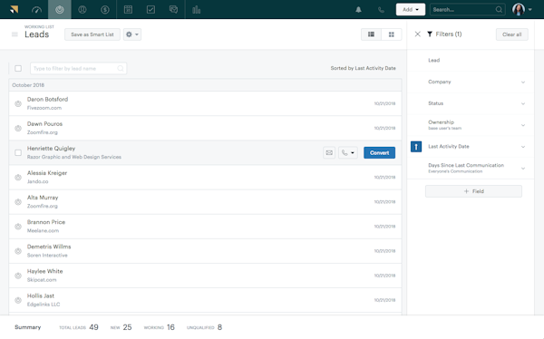 Zendesk Sell lead management