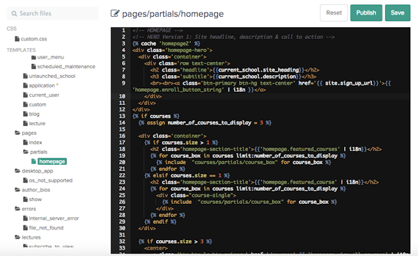 Teachable HTML editor