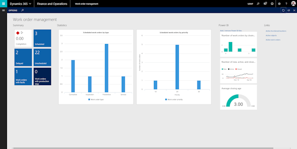 Order management dashboard