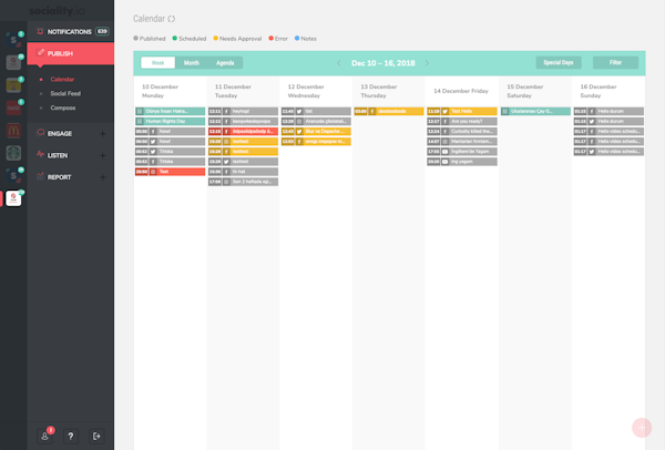 Publishing schedule