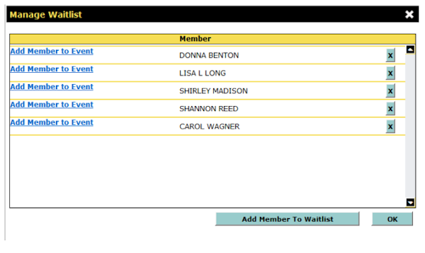 Managing waitlist