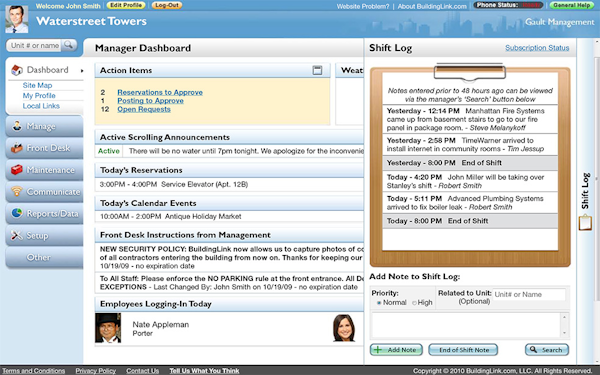 Manager's dashboard
