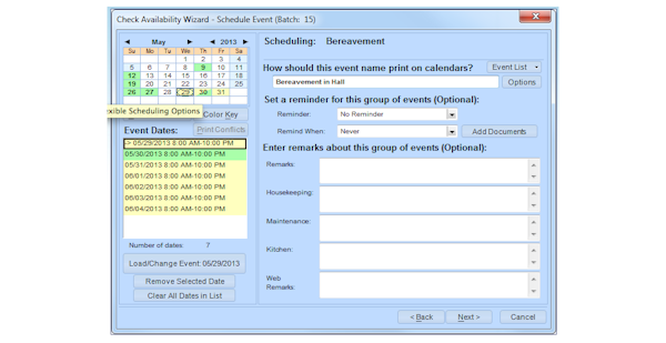 Facility scheduling