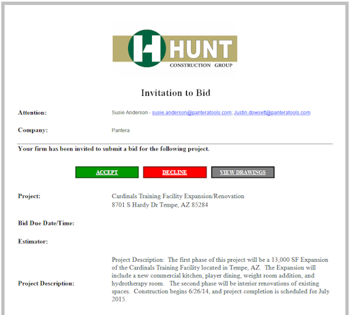 Invitation to bid