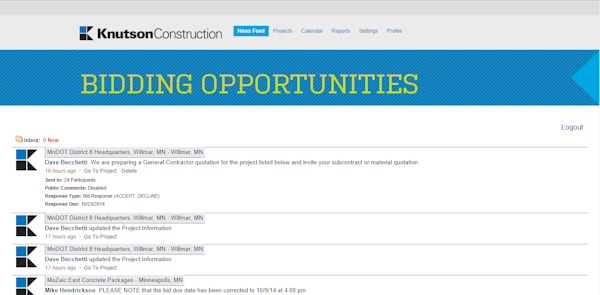 Bidding opportunities