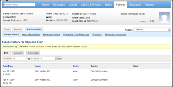 Administration tab