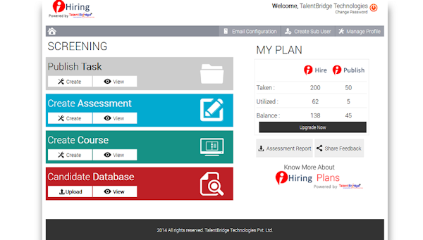 User dashboard