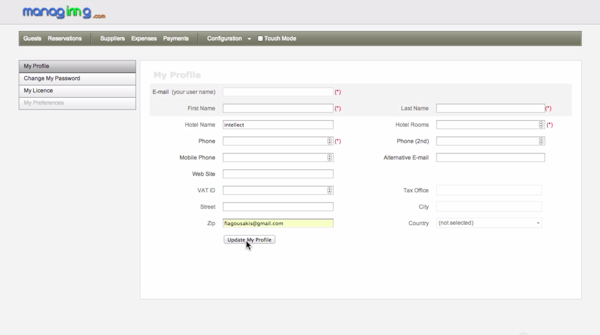 Hotel profile setup