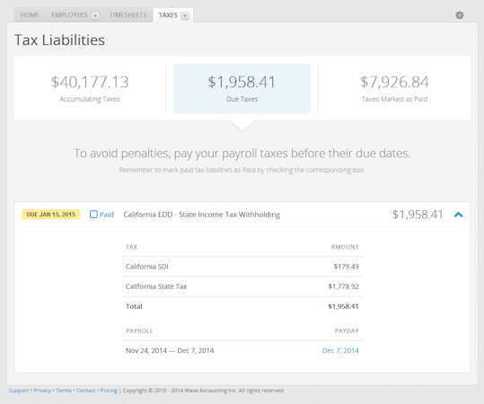 Tax liabilities