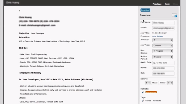 Candidate profile