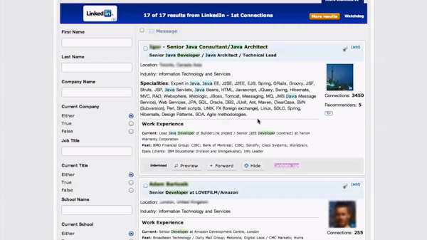 LinkedIn search