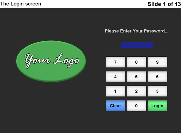 Login screen