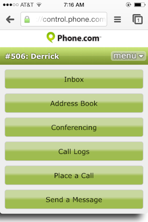 Mobile app interface