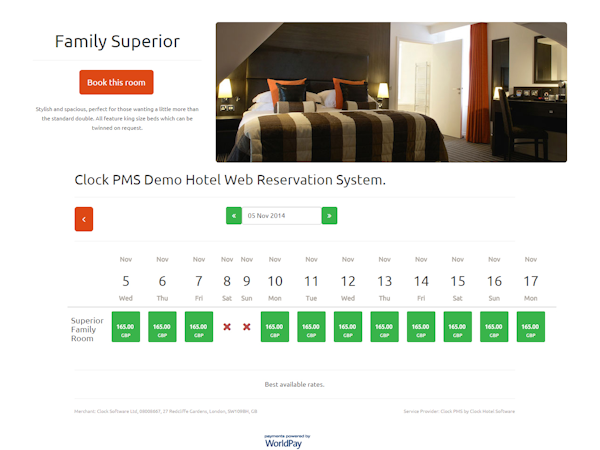 Web reservation system