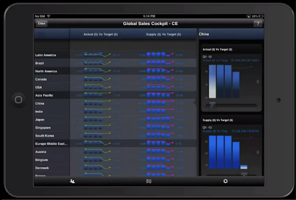 iPad global sales cockpit