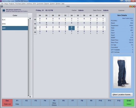 RMS Matrix View at POS