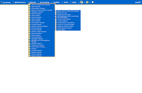 Report options