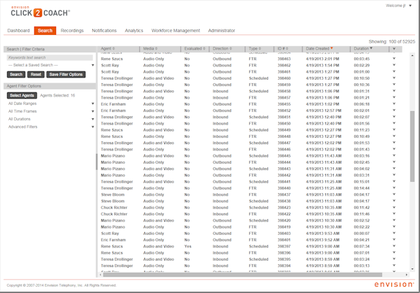 Click2Coach search screen