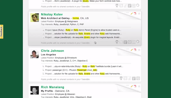 Candidate profiles