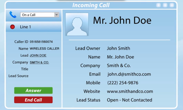 CRM screen