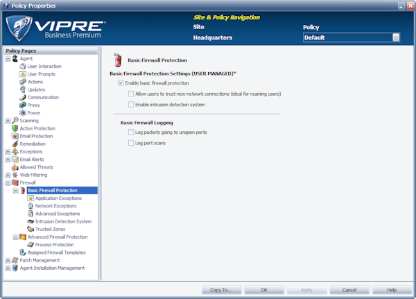 Firewall settings