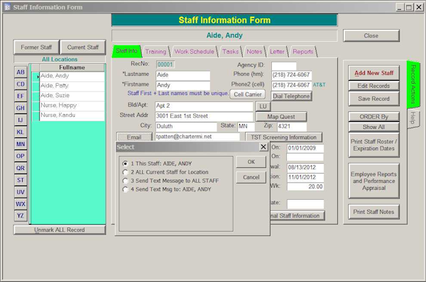 Staff data