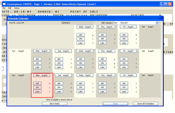 Delivery/Activity Scheduling