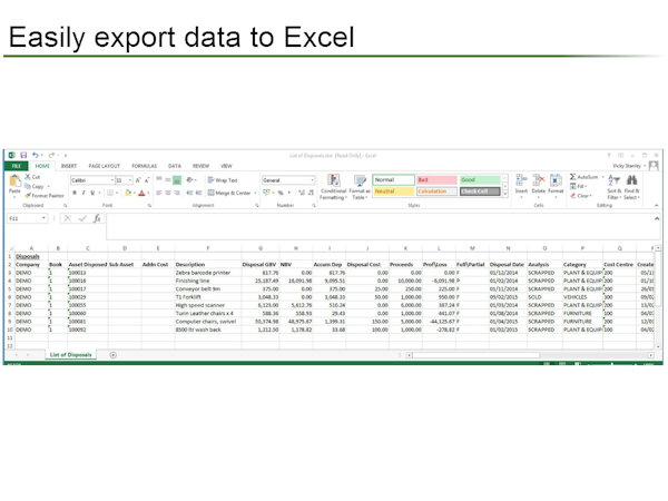 Excel Export