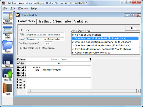 Custom report builder