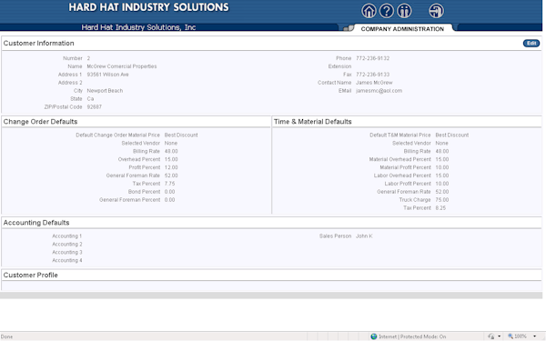 Customer Profile