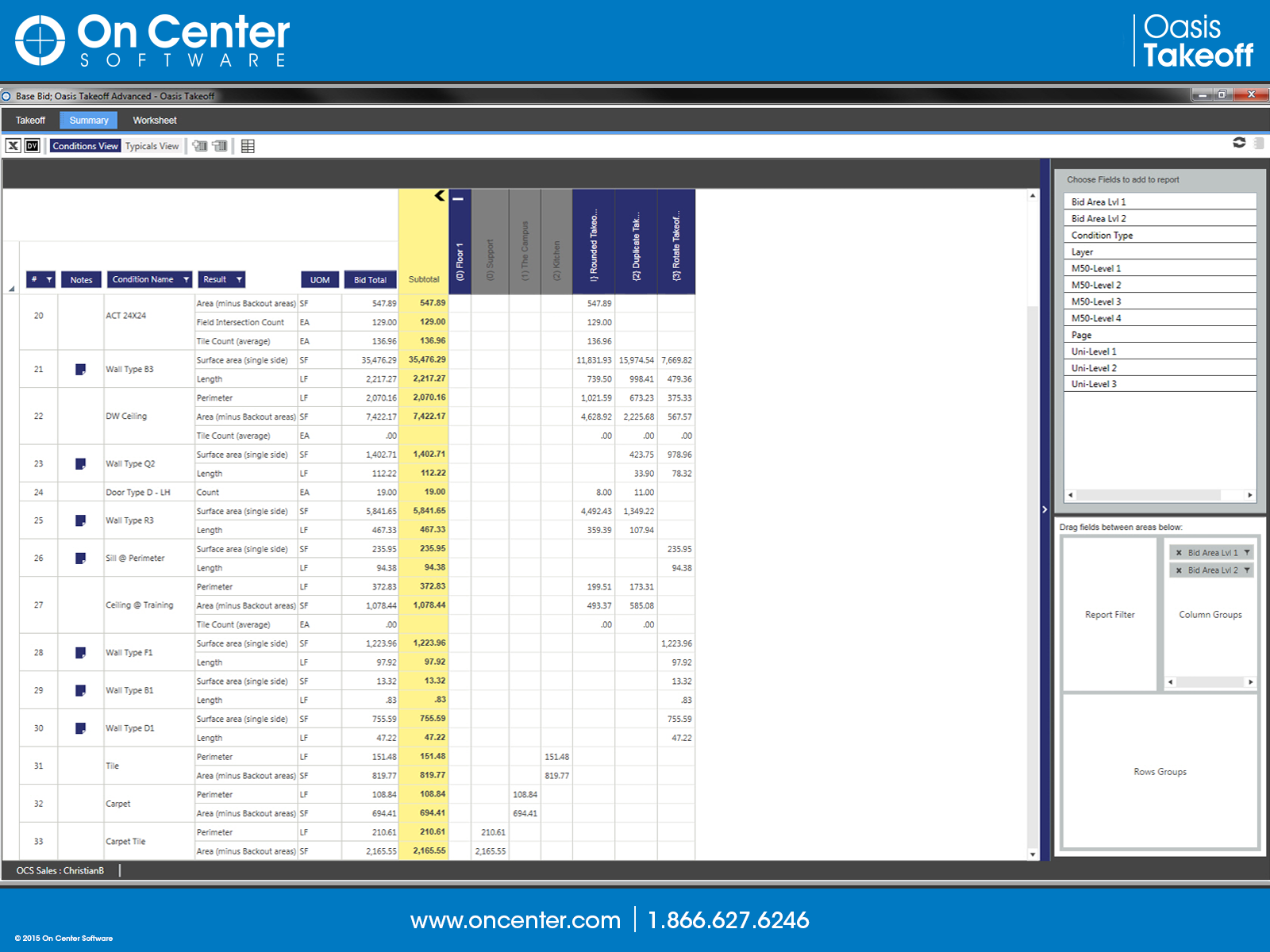 on screen construction takeoff software