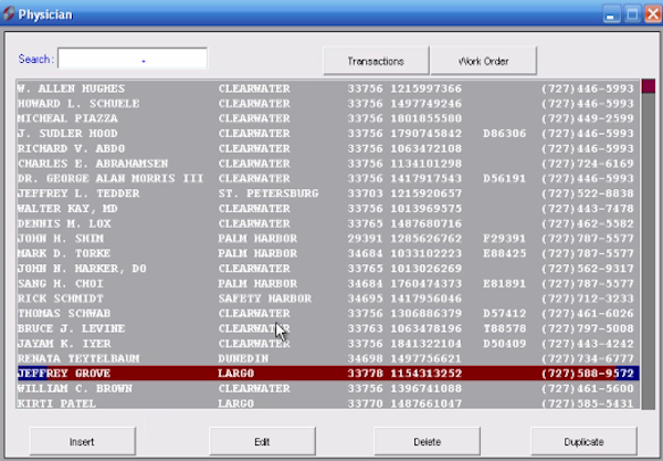 Patient list