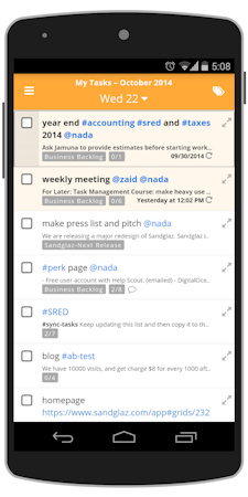 My tasks on Android