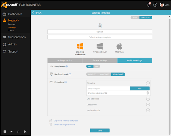 avast business management console download