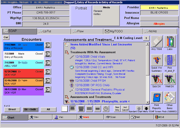 Encounter screen