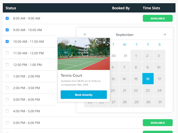 Amenity Bookings