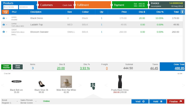 Retail Express POS Screen