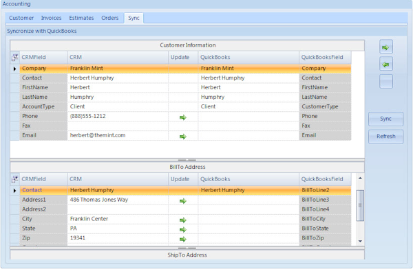 Quickbooks Account Sync