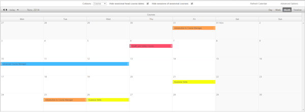 Course calendar
