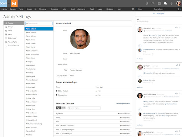 Domo Admin View
