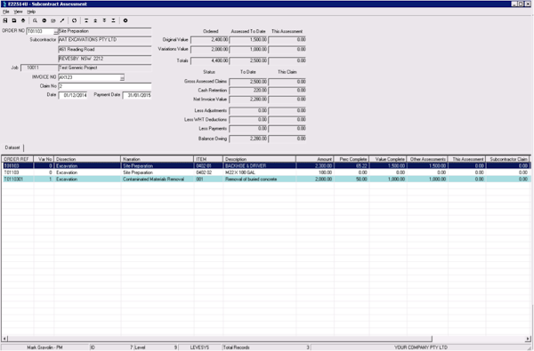 Subcontractor tracking