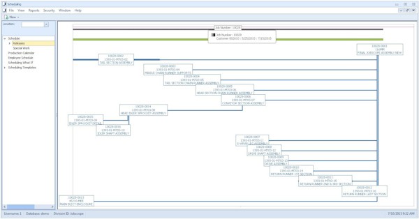 Scheduling Gantt Chart view