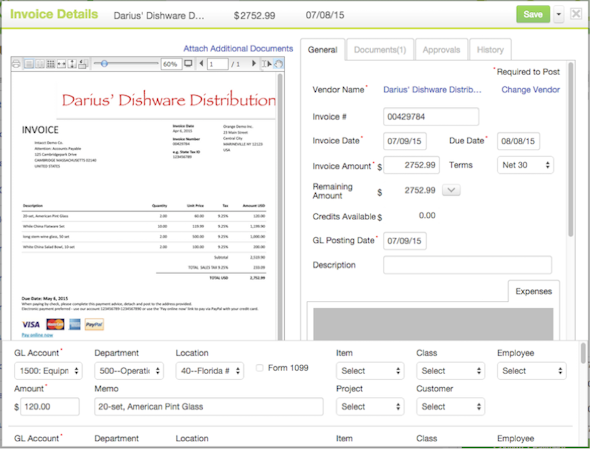 Automated Data Entry of Invoice