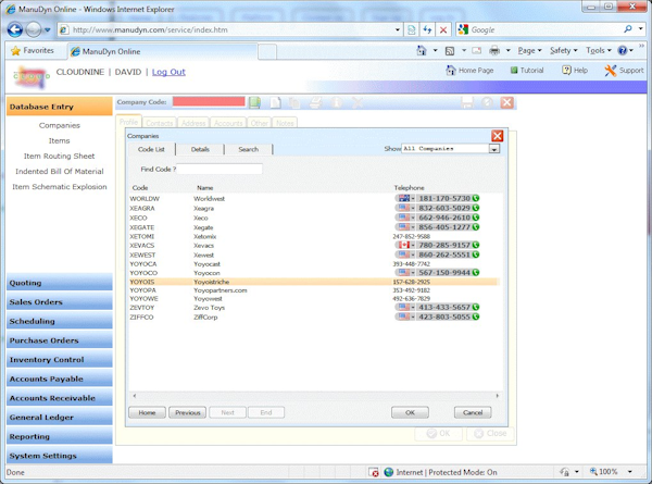 Company lookup