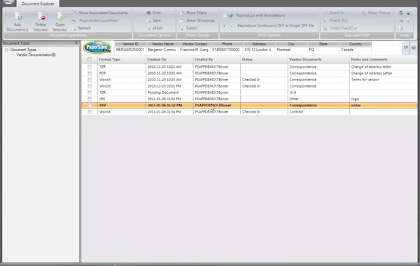 Document list