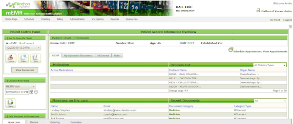 Patient dashboard